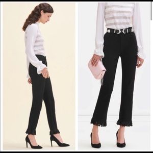 NWT Maje black ruffled pants size 36. (26 US)